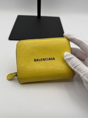 Balenciaga Pebbled Leather bi fold Wallet